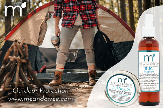 Woman Camping with Peace of Mind Thanks to TickShield and Natural Skin Safe Bug Repellent Spray