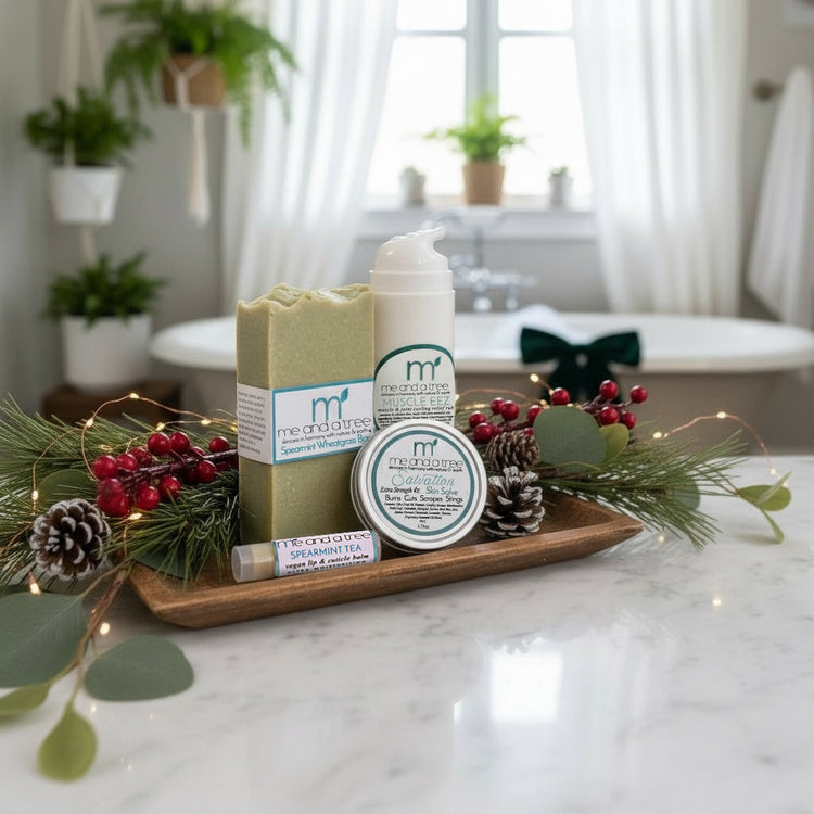 Winter Gift Sets Collection – natural skincare gift boxes, botanical spa bundles, artisan holiday skincare.