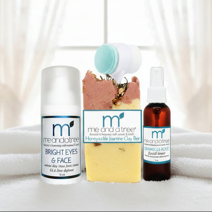 Me and a Tree Natural Best Bright Eyes Gentle Cleanse Gift Set - Four luxurious skincare products for sensitive skincare needs and rosacea