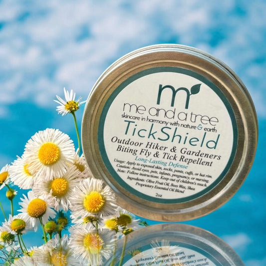 Herbal tick repellent balm with essential oils – TickShield by Me and a Tree for hiking, outdoor safety, and bug protection