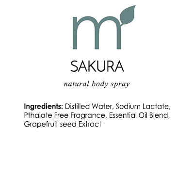 Sakura Natural Skin Care Body Spray Mist Floral Beauty